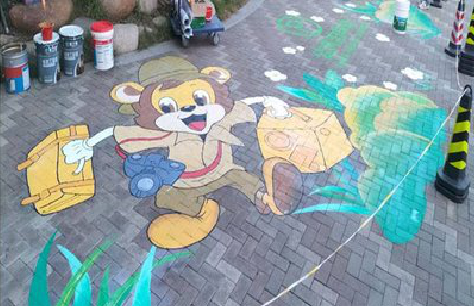 扬中夏季画地面彩绘会遇到的问题